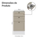 Ver imagem 2 de Balcão de Cozinha 40 cm 3 Gavetas (sem Tampo) Branco/Crema Vik Madesa