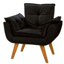 Ver imagem 1 de Poltrona Cadeira Decorativa Opala Pés Palito Preto
