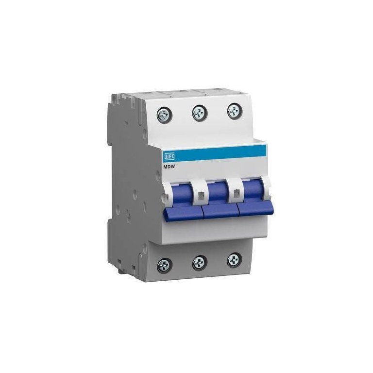Disjuntor Mdw-c25-3 Curva C 25a Tripolar 3 Polos Weg