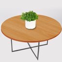 Ver imagem 3 de Mesa de Centro Redonda Sense - Base Ferro 300 - Tampo Laminado Ø 60 Cm