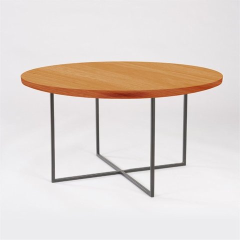 Mesa de Centro Redonda Sense - Base Ferro 300 - Tampo Laminado Ø 60 Cm