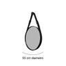 Espelho Decorativo Redondo com Moldura em Couro 55 cm Cor:Preto - 5