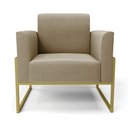 Ver imagem 3 de Poltrona Base Industrial Alta Dourado Marisa Suede Marrom Rato D03 - D’Rossi