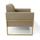 Ver imagem 4 de Poltrona Base Industrial Alta Dourado Marisa Suede Marrom Rato D03 - D’Rossi