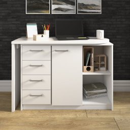 Mesa Escrivaninha para Escritório Logan Artany Branca - 8