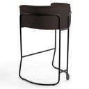 Ver imagem 2 de 3 Banquetas Base Aço Preto Betina C-34 Marrom Escuro Domi