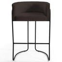 Ver imagem 5 de 3 Banquetas Base Aço Preto Betina C-34 Marrom Escuro Domi
