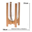 Ver imagem 5 de Vaso em Madeira e Vidro 19877 G 31x19cm Mart