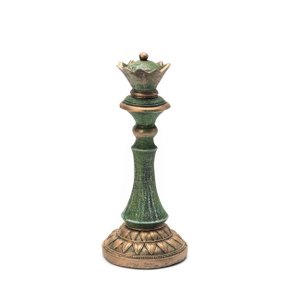 Rainha Peça do Xadrez Decorativa em Resina 30 Cm Verde