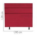 Ver imagem 3 de Cabeceira Estofada Cama Box King 195cm Argentina Corino Vermelho- Mabe Magazine
