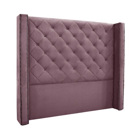 Cabeceira Cama Box Queen 160cm e Recamier Vicenza Veludo Uva S04 - D'Rossi