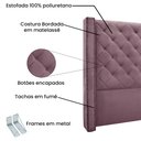 Ver imagem 4 de Cabeceira Cama Box Queen 160cm e Recamier Vicenza Veludo Uva S04 - D'Rossi