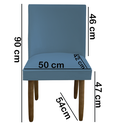 Ver imagem 4 de Kit 04 Cadeiras Para Sala De Jantar Tóquio Pés palito Suede Azul Tiffany - D'Classe Decor