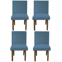 Ver imagem 1 de Kit 04 Cadeiras Para Sala De Jantar Tóquio Pés palito Suede Azul Tiffany - D'Classe Decor