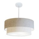 Ver imagem 1 de Lustre Pendente Cilíndrico Vivare Md-4357 Cupula Tecido 60x50cm - Linho Bege