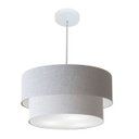 Ver imagem 3 de Lustre Pendente Cilindrico Vivare Md-4355 Cupula Tecido 50x40cm - Rustico Cinza