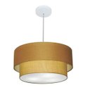 Ver imagem 1 de Lustre Pendente Cilindrico Vivare Md-4355 Cupula Tecido 50x40cm - Palha