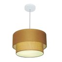Ver imagem 1 de Lustre Pendente Cilindrico Vivare Md-4354 Cupula Tecido 45x40cm - Palha