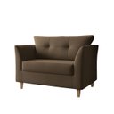 Ver imagem 2 de Sofá Namoradeira para Sala Decorativa Isis Suede Marrom Visan Estofados