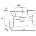 Ver imagem 3 de Sofá Namoradeira para Sala Decorativa Isis Suede Marrom Visan Estofados