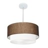 Lustre Pendente Cilindrico Vivare Md-4351 Cupula Tecido 50x40cm - Café / Branco - 2