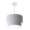 Ver imagem 2 de Lustre Pendente Cilindrico Vivare Md-4354 Cupula Tecido 45x40cm - Rustico Cinza