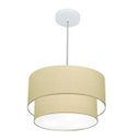 Ver imagem 3 de Lustre Pendente Cilindrico Vivare Md-4354 Cupula Tecido 45x40cm - Algodão Crú