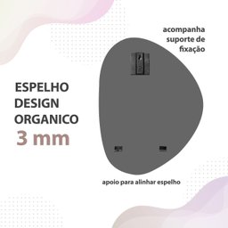 Espelho Decorativo Orgânico Lapidado 70x58 Moderno - com Suporte para Fixação - 2