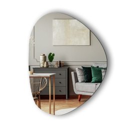 Espelho Decorativo Orgânico Lapidado 70x58 Moderno - com Suporte para Fixação - 4