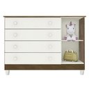 Ver imagem 3 de Quarto de Bebê New Selena 3 Portas com Berço e Cômoda Gran Selena Branco Acetinado Amadeirado