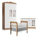 Ver imagem 1 de Quarto de Bebê New Selena 3 Portas com Berço e Cômoda Gran Selena Branco Acetinado Amadeirado