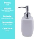 Ver imagem 5 de Kit Saboneteira Líquido Porcelana Branca 290ml 3 Unidades - Yaz