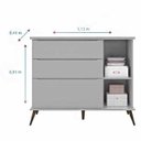 Ver imagem 3 de Jogo de Quarto Melinda Cinza 100 % mdf c/ Mesa de Apoio - Phoenix Baby