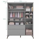 Ver imagem 2 de Jogo de Quarto Melinda Cinza 100 % mdf c/ Mesa de Apoio - Phoenix Baby