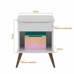 Jogo de Quarto Melinda Cinza 100 % mdf c/ Mesa de Apoio - Phoenix Baby - 4