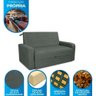 Sofá Cama 2 Lugares Com Braço Veludo Pavia Chumbo Palermo - 10