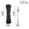 Conjunto 3 Talheres Viagem Marmita com Estojo Portátil Garfo Faca e Colher em Aço Inox Lyor - 3