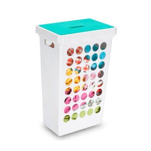 Cesto para roupas quadrado 43L branco Arthi