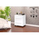 Ver imagem 1 de Mesa de Cabeceira (criado) Milão com Rodizio Branco