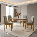 Ver imagem 1 de Mesa de Jantar com Kit 4 Cadeiras Madeira Maciça Siera/Dakota Cerejeira Castor