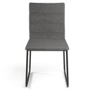 Ver imagem 5 de Cadeira Decorativa Estofada para Sala de Jantar Preto Maya L02 Linho Cinza Escuro - Lyam Decor Decor
