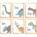 Ver imagem 1 de Quadro Infantil Dinossauro 6 Un A4 Vidro e Pendurador