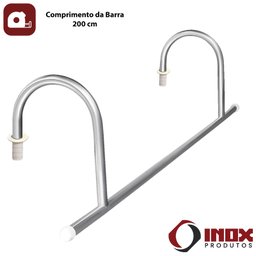 Barra de Apoio Inox para Hidroginástica - Modelo 08 - Inox 304 - 200 Cm - 5