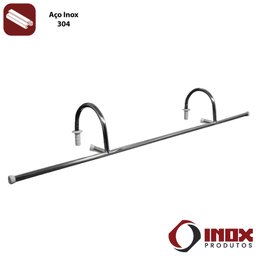 Barra de Apoio Inox para Hidroginástica - Modelo 08 - Inox 304 - 200 Cm - 2