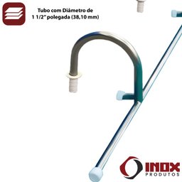 Barra de Apoio Inox para Hidroginástica - Modelo 08 - Inox 304 - 200 Cm - 3