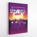 Ver imagem 2 de Quadro Retrowave Carro Sol Cidade Retro Canvas 120x80cm