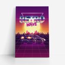 Ver imagem 1 de Quadro Retrowave Carro Sol Cidade Retro Canvas 120x80cm