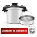 Ver imagem 3 de Panela Pressão Opti Space 7l Inox Fundo Triplo e Cesto Tefal