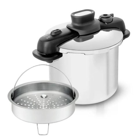 Panela Pressão Opti Space 7l Inox Fundo Triplo e Cesto Tefal