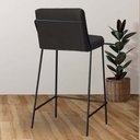 Ver imagem 4 de Kit 04 Banqueta Alta Com Encosto Drika Industrial Cozinha Bistrô Ferro Preto Sintético Cinza - Amey